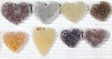 Lot: Druzy Amethyst/Quartz Heart Clusters ( Pieces) #127584-2